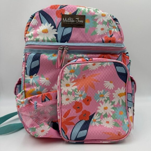 Matilda Jane Everything Packed Cooler Backpack Pink Floral NWT main image 4